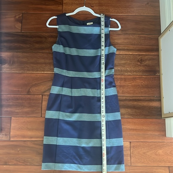 FOSSIL Blue Striped Sleeveless Pleated Zipper Up Dress Size 4 - Picture 7 of 7